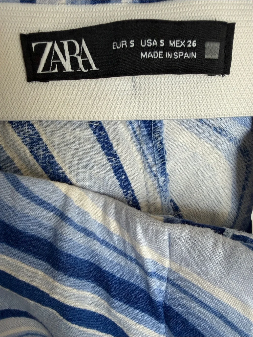 Zara Groovy Swirl Pants Linen Blend